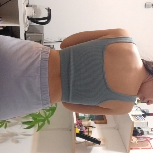 ⚡️SALE⚡️Zara Sage Green Ribbed Square Neck Crop Top - Picture 5 of 7